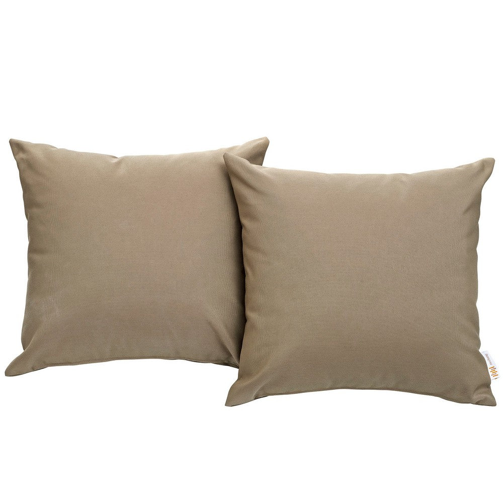 Convene 2 Piece Outdoor Patio Pillow Set by Modway| Mocha
