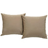 Mocha Convene Two Piece Outdoor Patio Pillow Set - No Shipping Charges