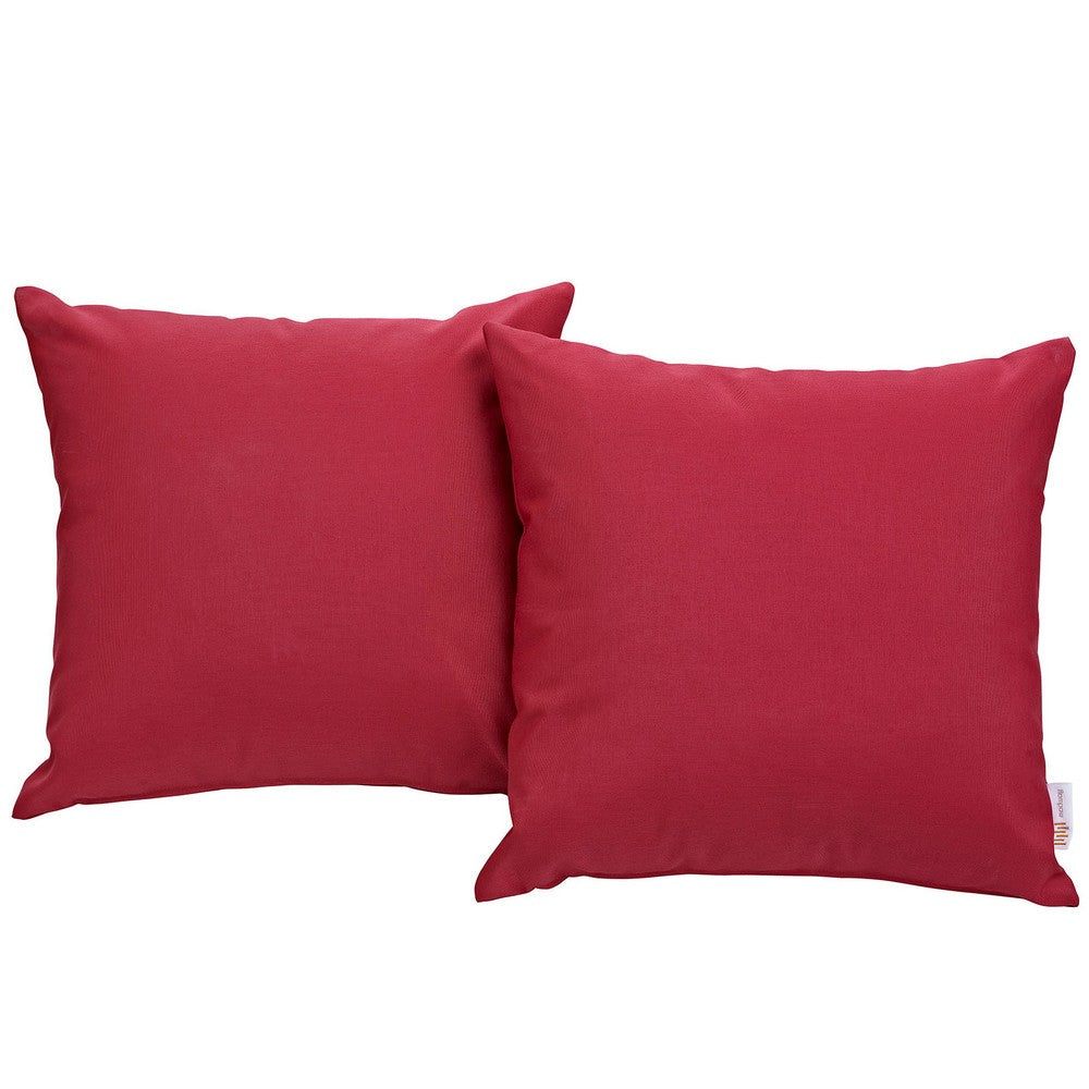 Red Convene Two Piece Outdoor Patio Pillow Set - No Shipping Charges