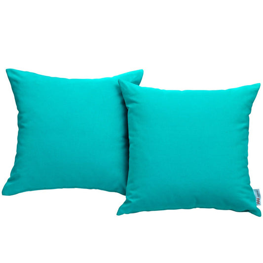 Turquoise Convene Two Piece Outdoor Patio Pillow Set  - No Shipping Charges