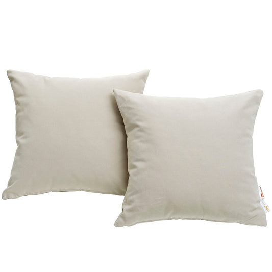 Beige Summon 2 Piece Outdoor Patio Pillow Set  - No Shipping Charges
