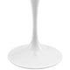 Modway Lippa 48’’ Mid-Century Modern Dining Table with Oval Top and Pedestal Base in White MDY-EEI-2017-WHI