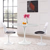 Modway Lippa 48" Mid-Century Modern Dining Table with Oval Top and Pedestal Base in White
