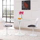 Modway Lippa 48" Mid-Century Modern Dining Table with Oval Top and Pedestal Base in White