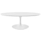 Modway Lippa Mid-Century Modern 48" Oval Coffee Table in White