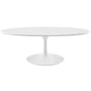 Modway Lippa Mid-Century Modern 48" Oval Coffee Table in White