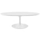Modway Lippa Mid-Century Modern 48" Oval Coffee Table in White