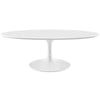 Modway Lippa Mid-Century Modern 48" Oval Coffee Table in White