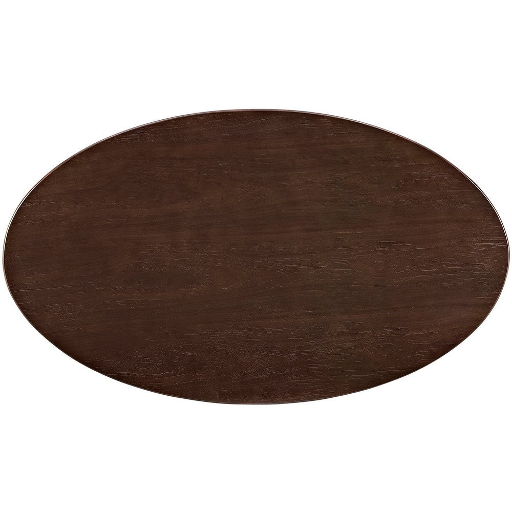 Modway Lippa 48’’ Mid-Century Modern Dining Table with Oval Top in Walnut MDY-EEI-2019-WAL