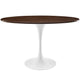 Modway Lippa 48" Mid-Century Modern Dining Table with Oval Top in Walnut