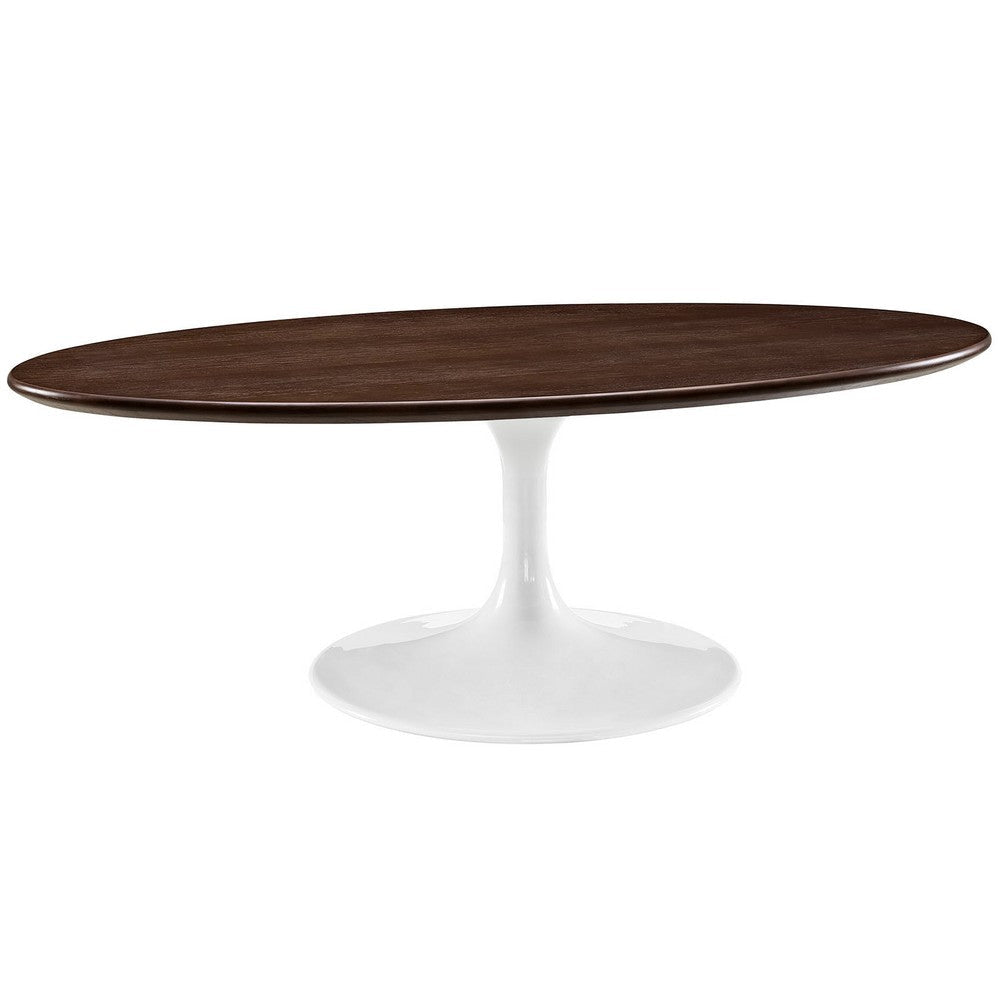 Walnut Lippa 48’’ Oval-Shaped Walnut Coffee Table MDY-EEI-2020-WAL