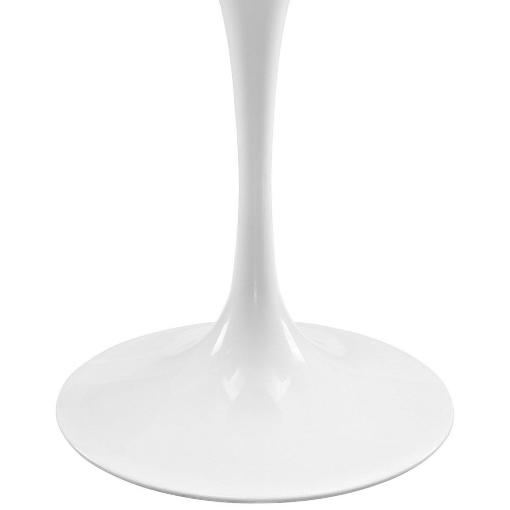 White Lippa 48" Oval-Shaped Artificial Marble Dining Table - No Shipping Charges