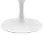 White Lippa 48’’ Oval-Shaped Artificial Marble Coffee Table MDY-EEI-2022-WHI