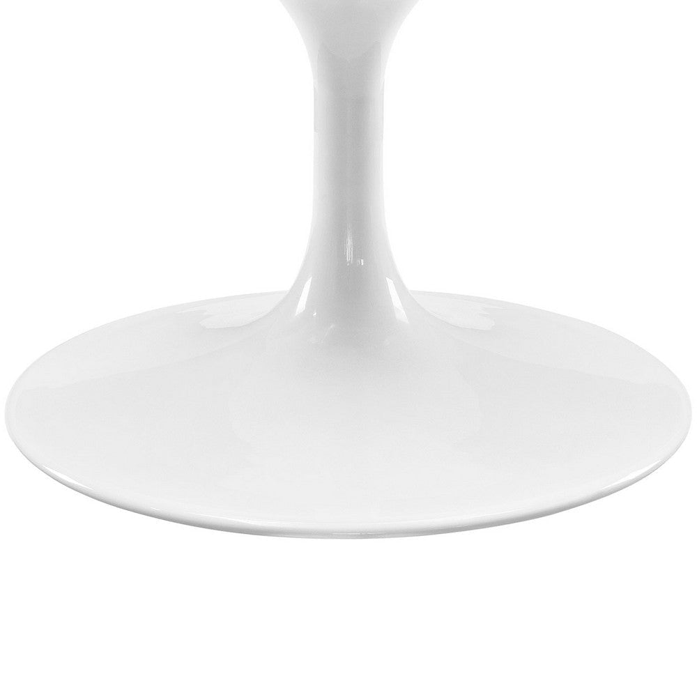 White Lippa 48’’ Oval-Shaped Artificial Marble Coffee Table MDY-EEI-2022-WHI