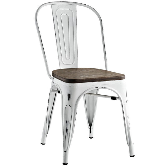 White Promenade Bamboo Side Chair  - No Shipping Charges