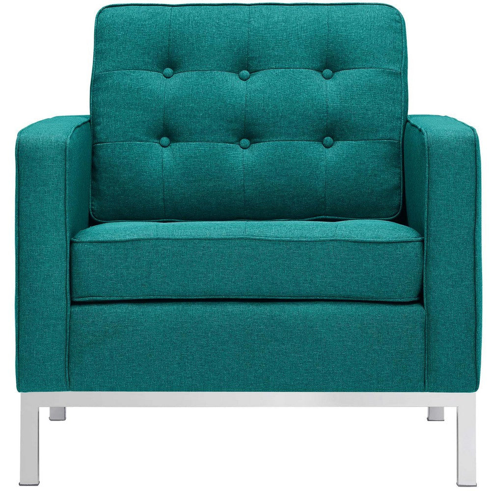 Loft Upholstered Fabric Armchair, Teal - No Shipping Charges