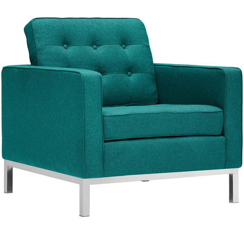Loft Upholstered Fabric Armchair by Modway| Teal