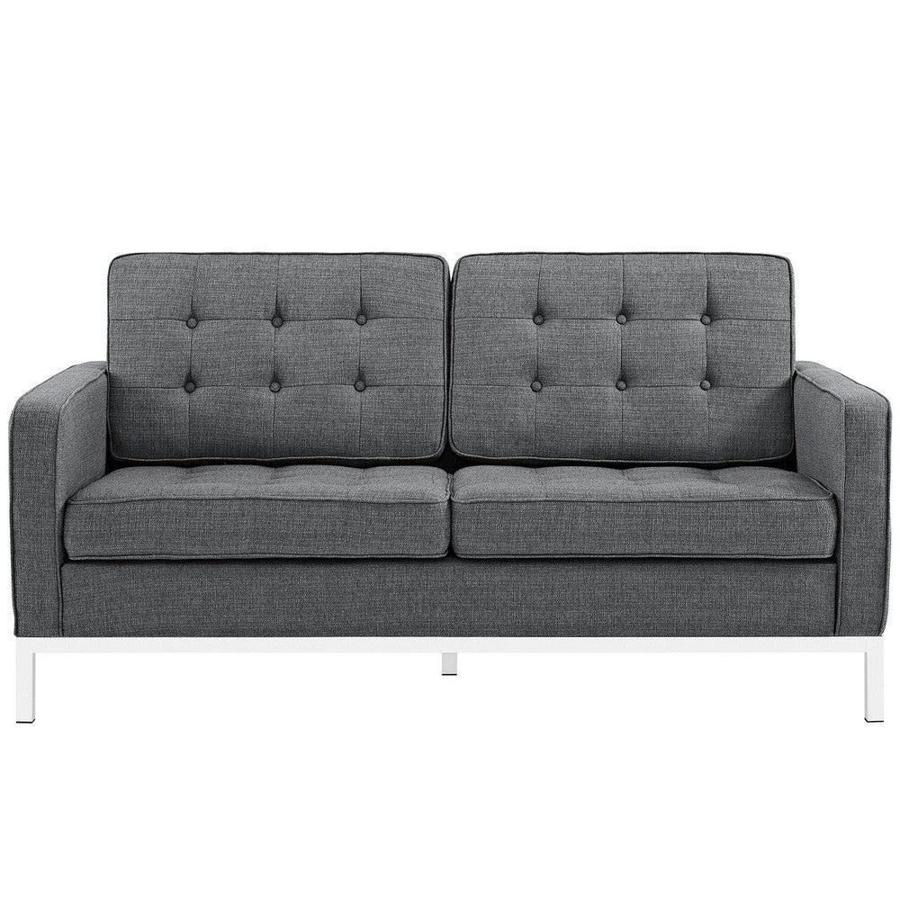 Loft Upholstered Fabric Loveseat by Modway| Gray
