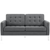 Modway Loft Upholstered Fabric Mid-Century Modern Loveseat In Gray MDY-EEI-2051-DOR