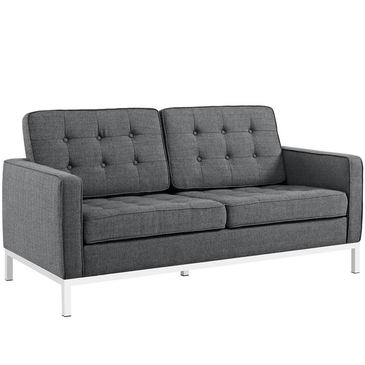 Loft Upholstered Fabric Loveseat by Modway| Gray