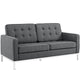 Loft Upholstered Fabric Loveseat by Modway| Gray