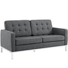 Modway Loft Upholstered Fabric Mid-Century Modern Loveseat In Gray