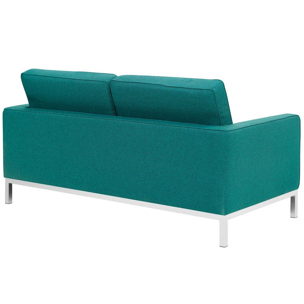 Loft Upholstered Fabric Loveseat by Modway| Teal