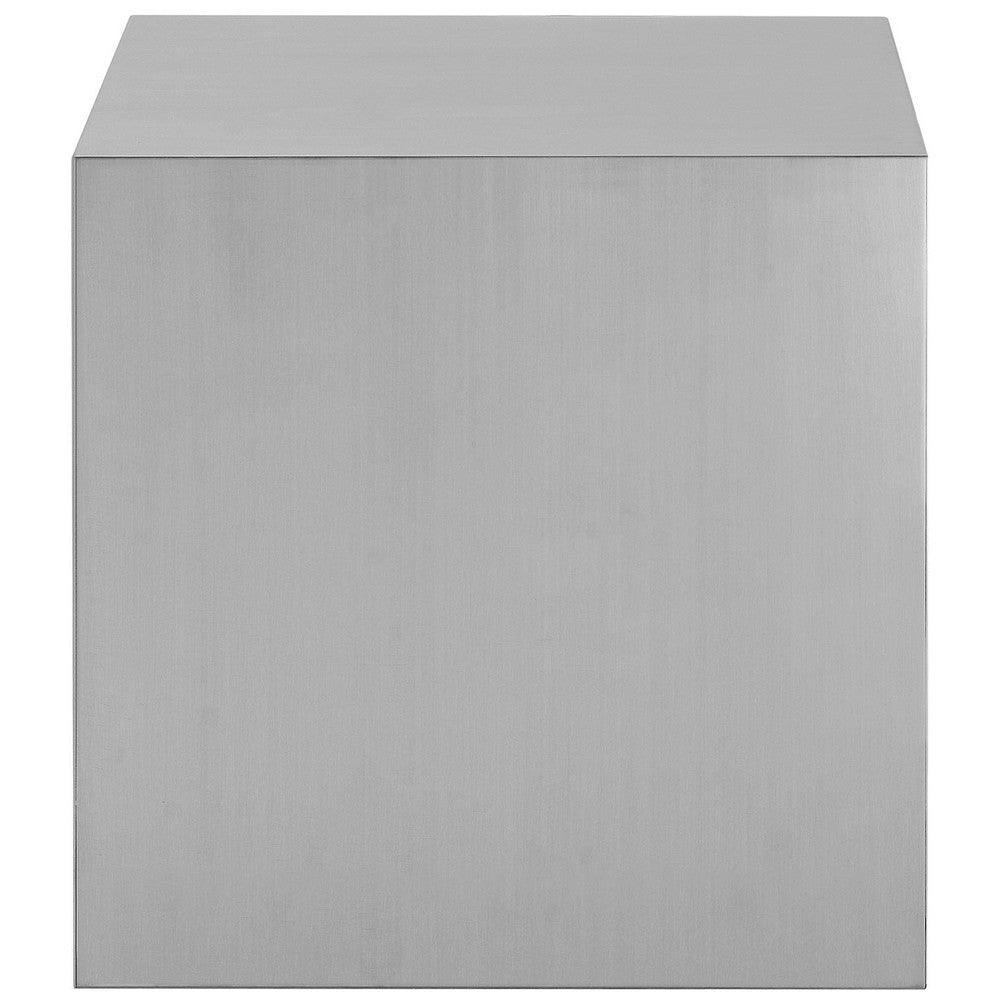 Silver Cast Stainless Steel Side Table  - No Shipping Charges