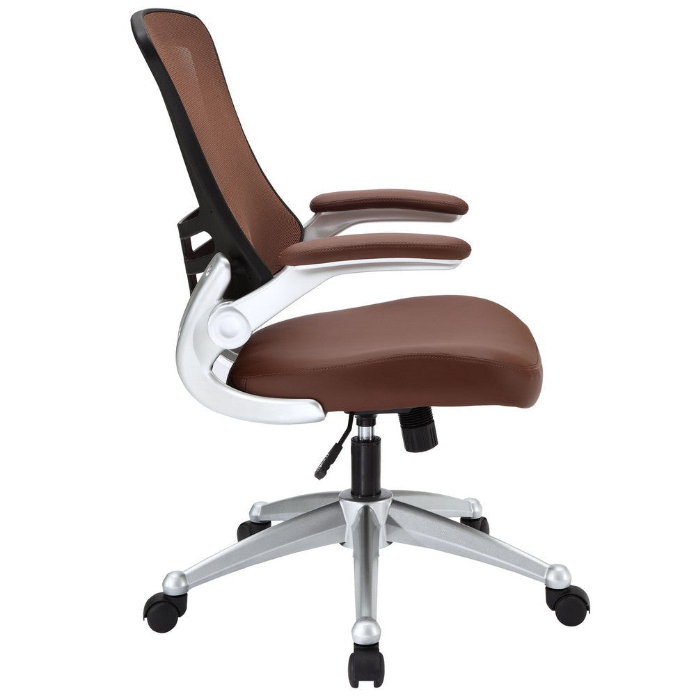 Modway Attainment Mesh Vinyl Modern Office Chair in Tan MDY-EEI-210-TAN