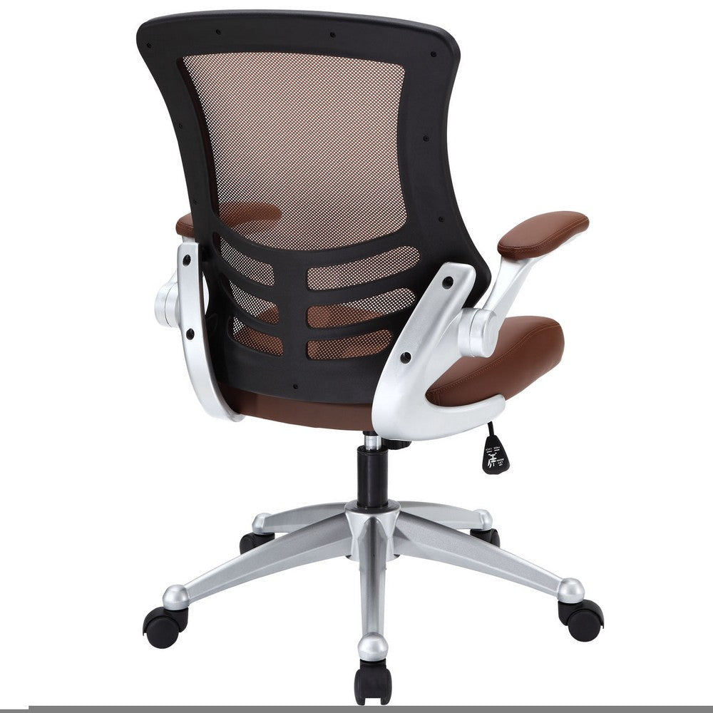 Modway Attainment Mesh Vinyl Modern Office Chair in Tan MDY-EEI-210-TAN