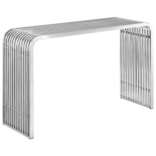 Silver Pipe Stainless Steel Console Table  - No Shipping Charges