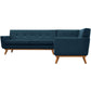 Modway Engage Mid-Century Modern Upholstered Fabric L-Shaped Sectional Sofa in Azure MDY-EEI-2108-AZU-SET