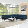 Modway Engage Mid-Century Modern Upholstered Fabric L-Shaped Sectional Sofa in Azure MDY-EEI-2108-AZU-SET