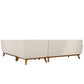 Modway L Shaped Sectional Sofa Engage Mid-Century Modern Upholstered Fabric Beige MDY-EEI-2108-BEI-SET