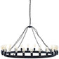 Modway Teleport 52’’ Modern Farmhouse Rope and Steel Metal Round Ceiling Light Pendant Chandelier In Brown MDY-EEI-2118-BRN