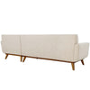 Modway Engage Right Facing Sectional Sofa in Mid-Century Modern Upholstered Fabric Beige MDY-EEI-2119-BEI-SET