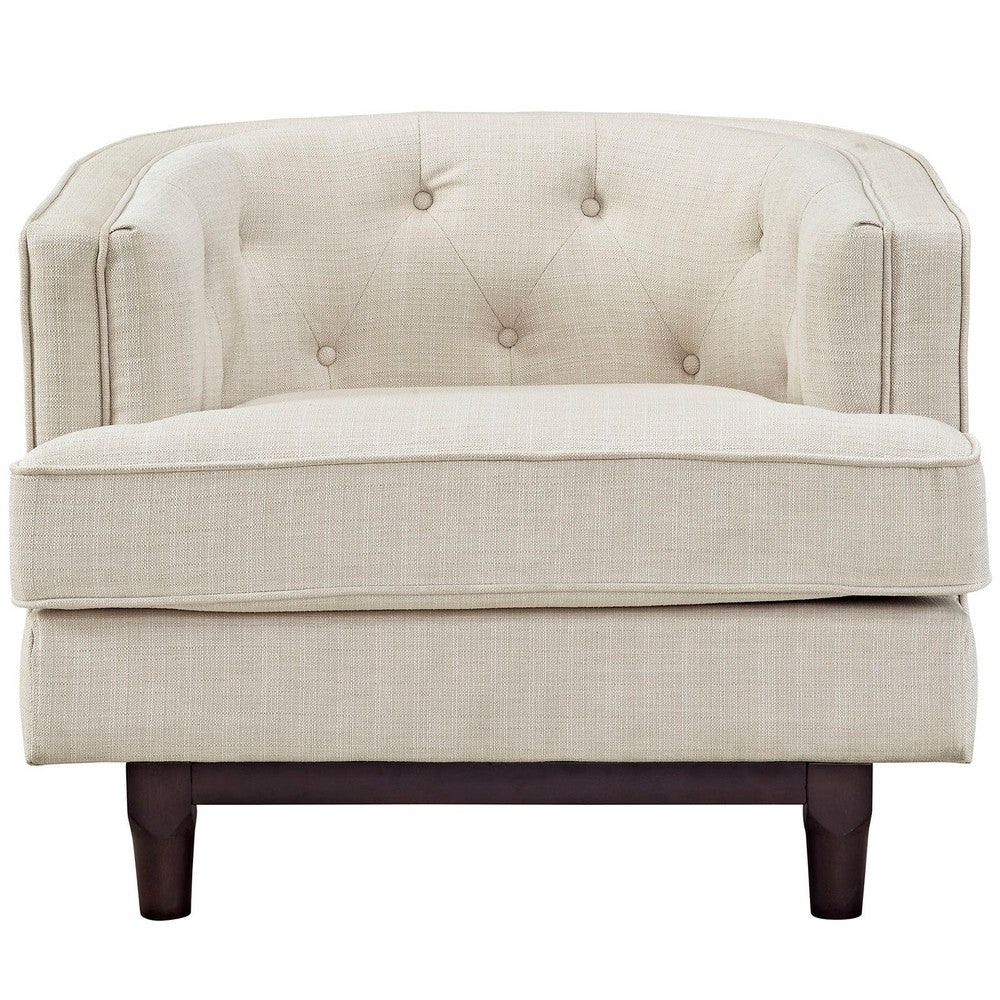Coast Upholstered Fabric Armchair by Modway| Beige