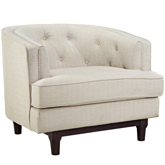 Coast Upholstered Fabric Armchair by Modway| Beige