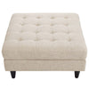 Empress Upholstered Large Ottoman, Beige - No Shipping Charges