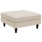 Empress Upholstered Large Ottoman, Beige - No Shipping Charges