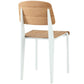 Modway Cabin Modern Wood and Metal Kitchen and Dining Room Chair in Natural White MDY-EEI-214-NAT-WHI