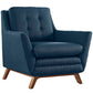 Modway MO- Beguile Mid-Century Modern Upholstered Fabric Loveseat and Two Armchairs Azure MDY-EEI-2141-AZU-SET