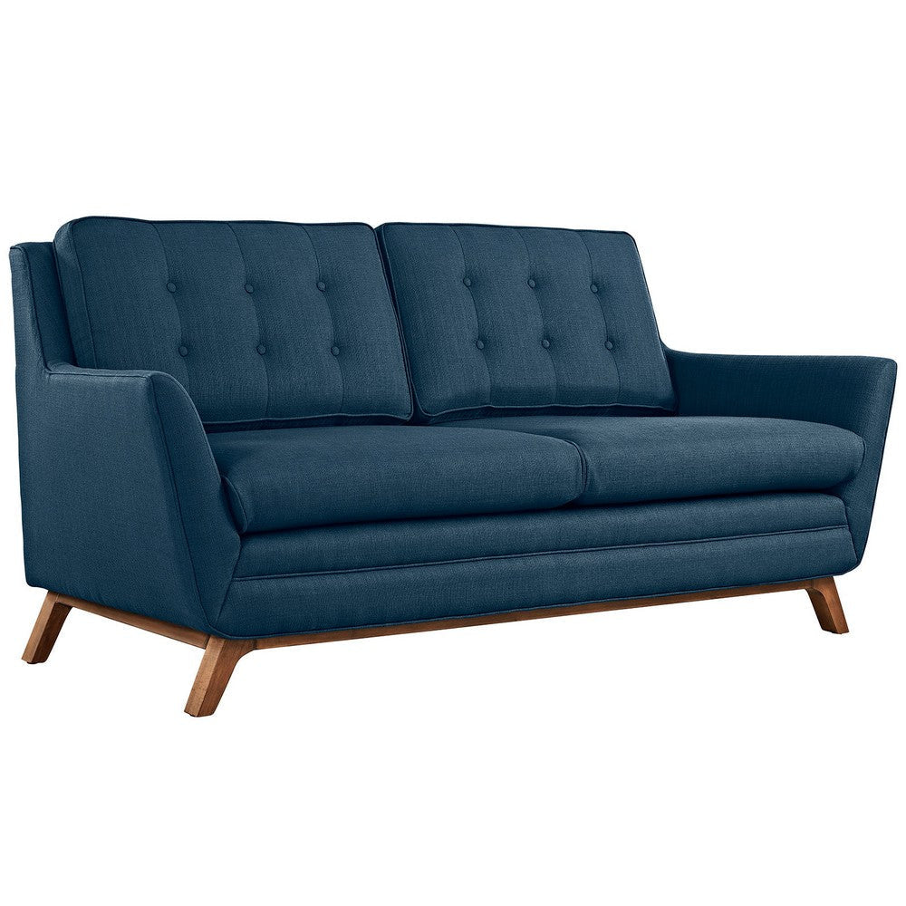 Modway MO- Beguile Mid-Century Modern Upholstered Fabric Loveseat and Two Armchairs Azure MDY-EEI-2141-AZU-SET