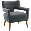 Gray Sheer Fabric Armchair  - No Shipping Charges