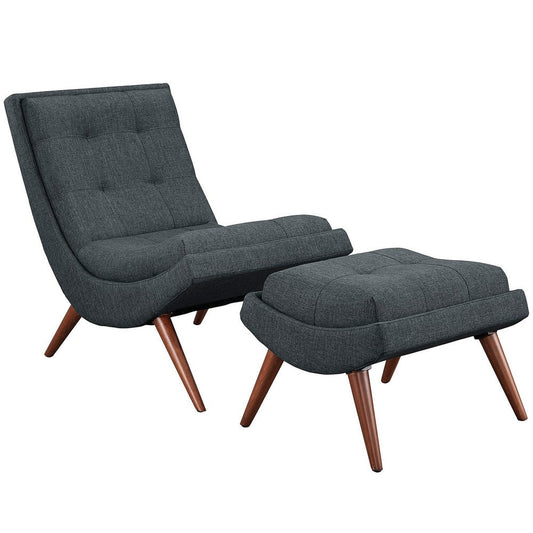 Gray Ramp Fabric Lounge Chair Set  - No Shipping Charges