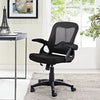 Modway Advance Mesh Ergonomic Computer Desk Office Chair in Black With Flip-Up Arms