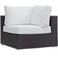 Modway Convene Wicker Rattan 7-pc Outdoor Patio Sectional Sofa Furniture Set in Espresso White MDY-EEI-2157-EXP-WHI-SET