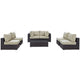 Modway Convene 7-Piece Outdoor Patio Sectional Set in Espresso Beige MDY-EEI-2164-EXP-BEI-SET