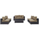 Modway Convene 7-Piece Outdoor Patio Sectional Set in Espresso Mocha MDY-EEI-2164-EXP-MOC-SET