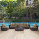 Modway Convene 7-Piece Outdoor Patio Sectional Set in Espresso Mocha MDY-EEI-2164-EXP-MOC-SET